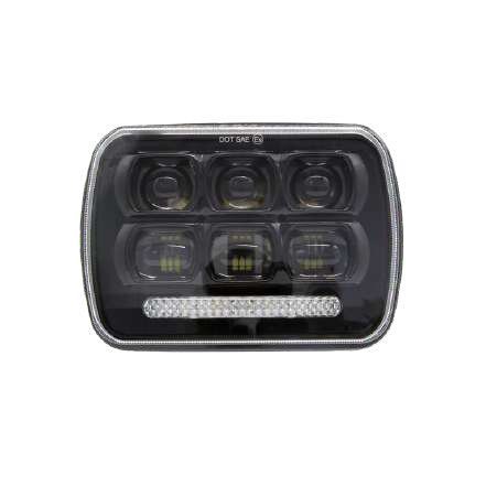 Faro LED rectangular 7 pulgadas con 6 proyectores hexagonales