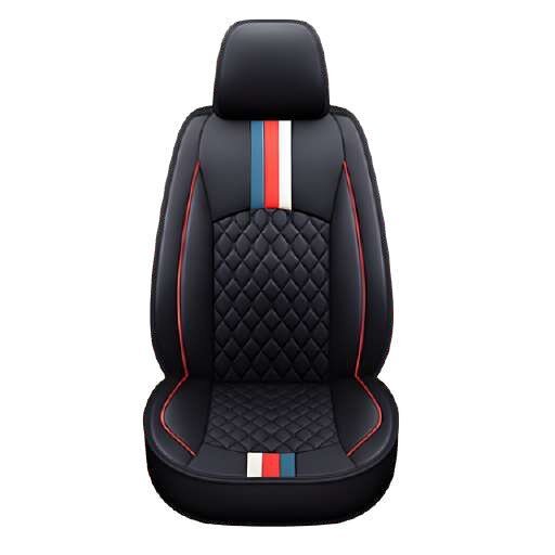 Cubre asiento de vinil Platinum negro filos rojos rombos tipo BMW
