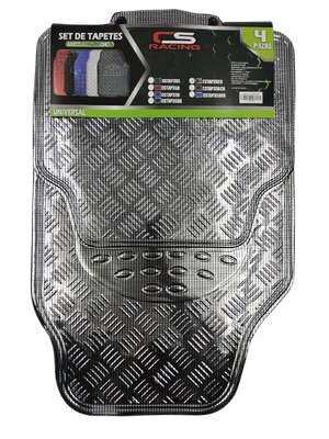 Set de tapetes CS Racing metalizados fibra de carbono 4 piezas